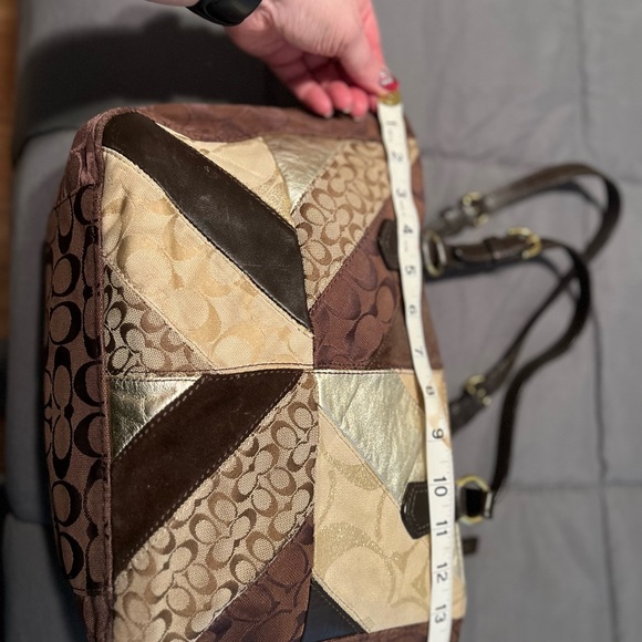 Coach purse brown and gold mixed materials in great condition! - Picture 13 of 16